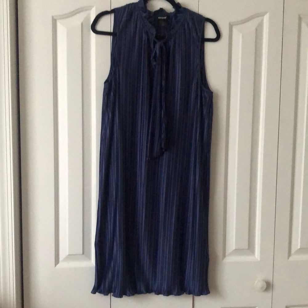DKNY blue pleaded blue dress